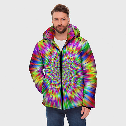 Мужская зимняя куртка Спектральная иллюзия / 3D-Черный – фото 3