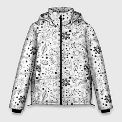Куртка зимняя мужская Цветочки-травушки, цвет: 3D-черный