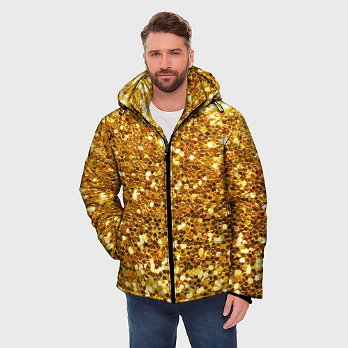 Мужская зимняя куртка Золотое мерцание / 3D-Черный – фото 3