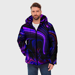 Куртка зимняя мужская Цветные разводы, цвет: 3D-черный — фото 2
