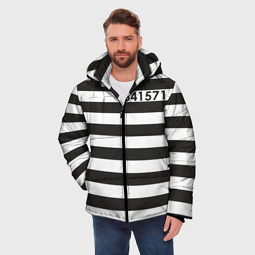 Мужская зимняя куртка Заключенный / 3D-Черный – фото 3