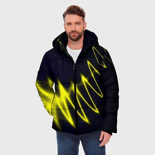 Мужская зимняя куртка Молния / 3D-Черный – фото 3