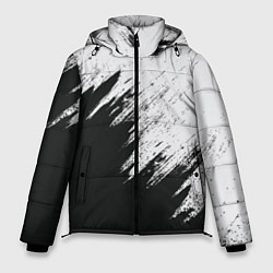 Куртка зимняя мужская Черно-белый разрыв, цвет: 3D-черный