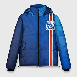 Куртка зимняя мужская Сборная Исландии по футболу, цвет: 3D-черный