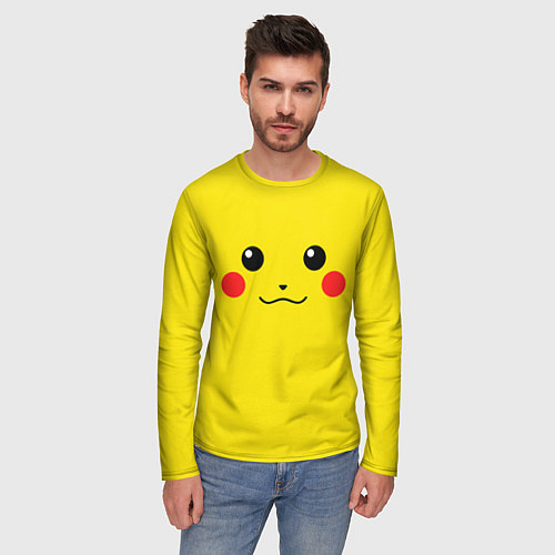 Мужской лонгслив Happy Pikachu / 3D-принт – фото 3