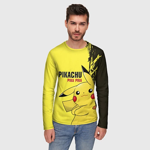 Мужской лонгслив Pikachu Pika Pika / 3D-принт – фото 3