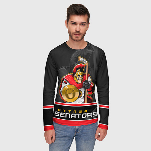 Мужской лонгслив Ottawa Senators / 3D-принт – фото 3