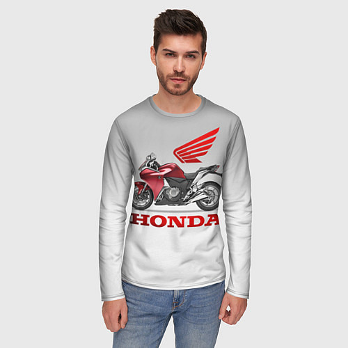 Мужской лонгслив Honda 2 / 3D-принт – фото 3