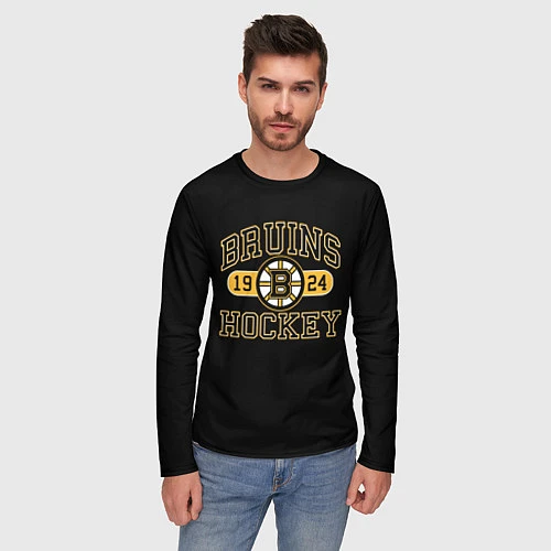 Мужской лонгслив Boston Bruins: Est.1924 / 3D-принт – фото 3