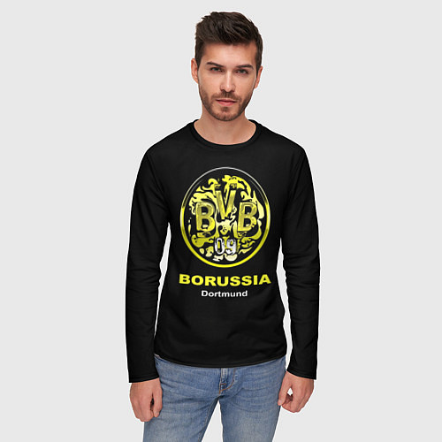 Мужской лонгслив Borussia Dortmund / 3D-принт – фото 3
