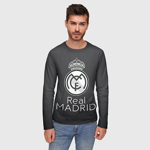 Мужской лонгслив Real Madrid / 3D-принт – фото 3