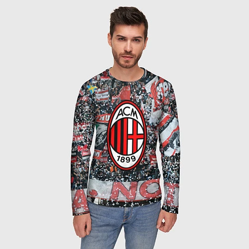 Мужской лонгслив Milan FC / 3D-принт – фото 3
