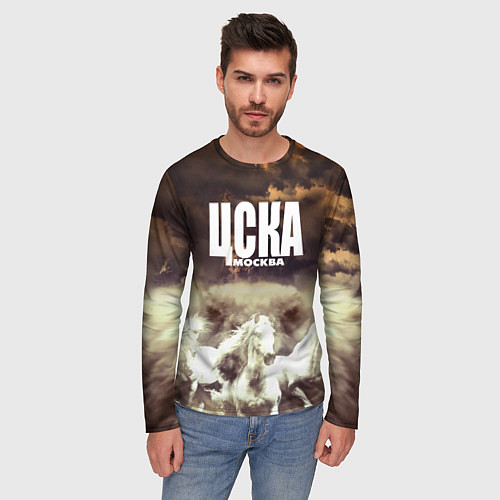 Мужской лонгслив ЦСКА Москва / 3D-принт – фото 3