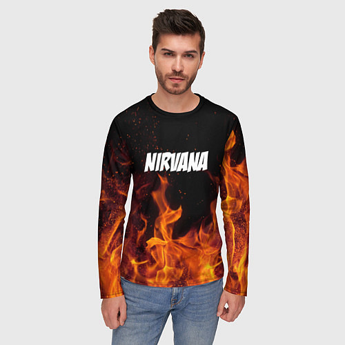 Мужской лонгслив Нирвана / 3D-принт – фото 3