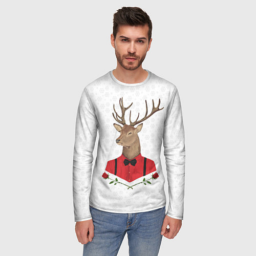 Мужской лонгслив Christmas Deer / 3D-принт – фото 3