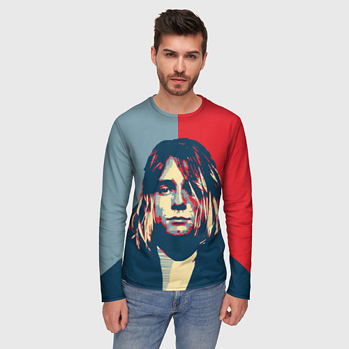 Мужской лонгслив Kurt Cobain / 3D-принт – фото 3