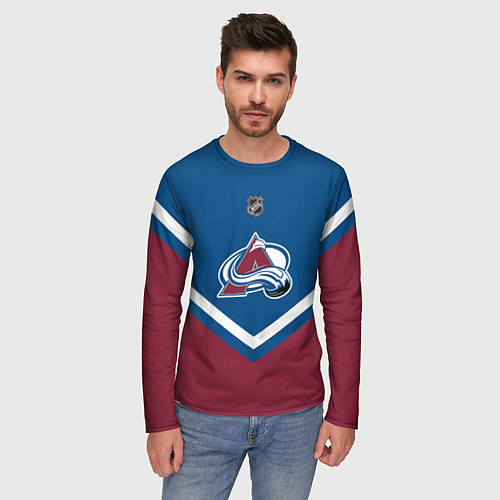 Мужской лонгслив NHL: Colorado Avalanche / 3D-принт – фото 3