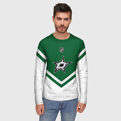 Мужской лонгслив NHL: Dallas Stars / 3D-принт – фото 3