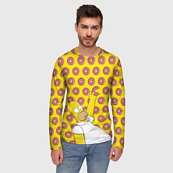 Лонгслив мужской Пончики Гомера Симпсона, цвет: 3D-принт — фото 2