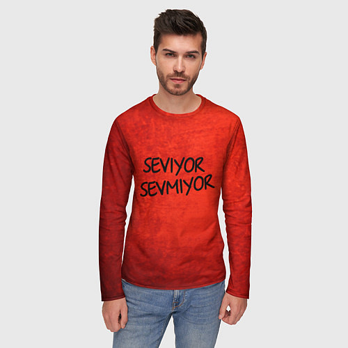 Мужской лонгслив Seviyor Sevmiyor / 3D-принт – фото 3
