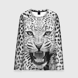 Лонгслив мужской Белый леопард, цвет: 3D-принт
