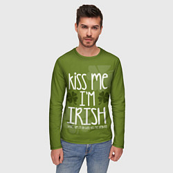 Лонгслив мужской Kiss me - Im Irish, цвет: 3D-принт — фото 2