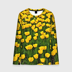 Лонгслив мужской Жёлтые тюльпаны, цвет: 3D-принт