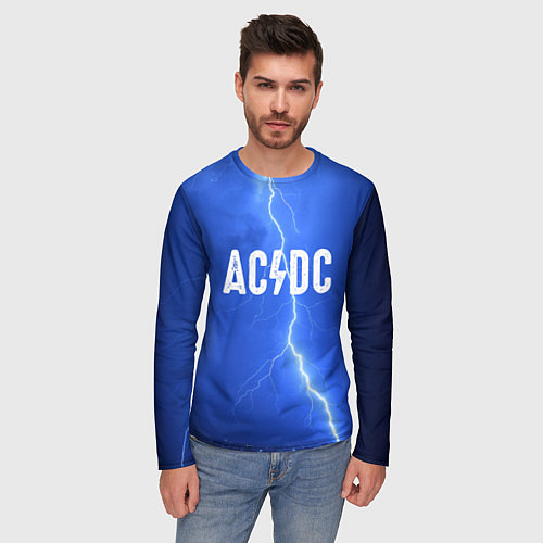 Мужской лонгслив AC/DC: Lightning / 3D-принт – фото 3