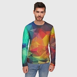 Лонгслив мужской Цветные полигоны, цвет: 3D-принт — фото 2