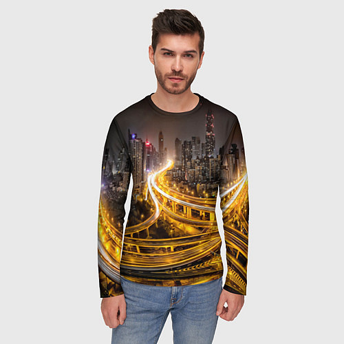 Мужской лонгслив Шанхай - авторазвязка / 3D-принт – фото 3