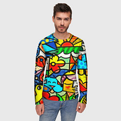 Лонгслив мужской Картинка-мозаика, цвет: 3D-принт — фото 2