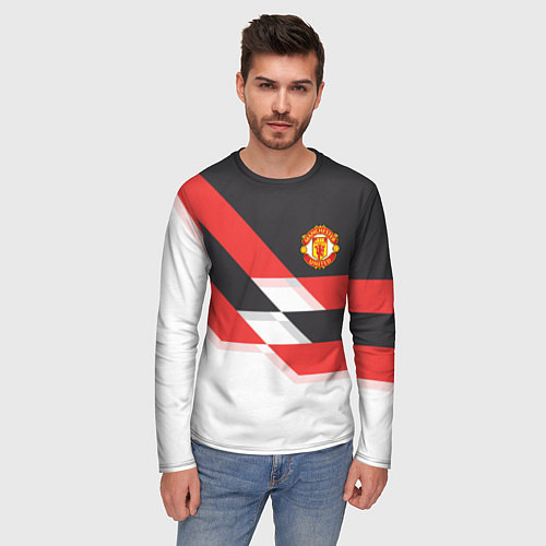 Мужской лонгслив Manchester United: Stipe / 3D-принт – фото 3