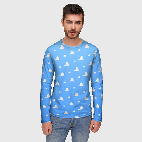 Мужской лонгслив Летние облака / 3D-принт – фото 3