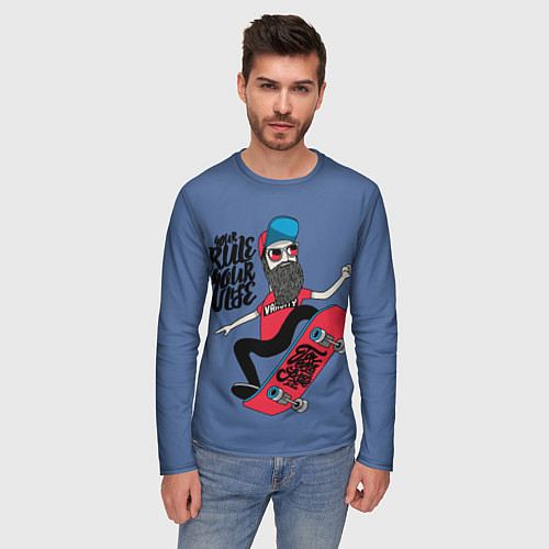 Мужской лонгслив Your Rule Your Life / 3D-принт – фото 3