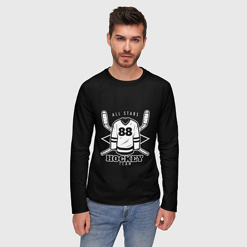 Мужской лонгслив Hockey Team / 3D-принт – фото 3