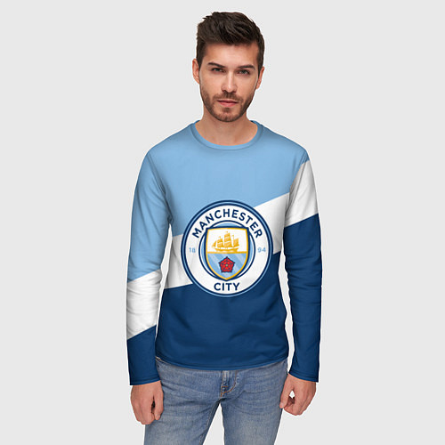 Мужской лонгслив FC Manchester City: Colors / 3D-принт – фото 3