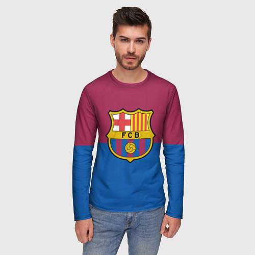 Мужской лонгслив Barcelona FC: Duo Color / 3D-принт – фото 3