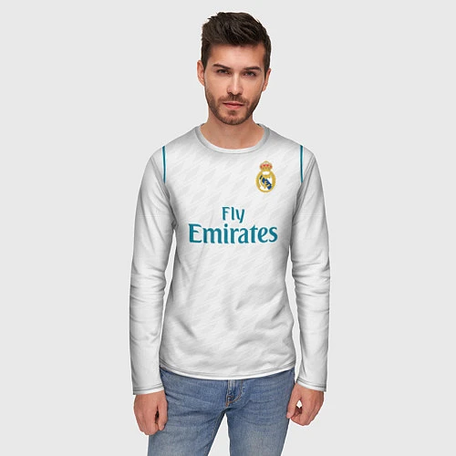 Мужской лонгслив Real Mardid FC: Asensio Home 17/18 / 3D-принт – фото 3