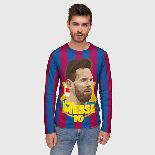 Мужской лонгслив FCB Lionel Messi / 3D-принт – фото 3