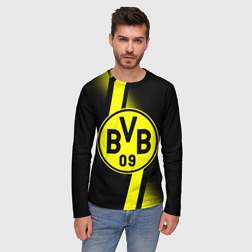 Мужской лонгслив FC Borussia Dortmund: Storm / 3D-принт – фото 3