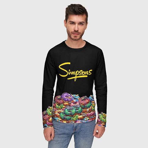 Мужской лонгслив Simpsons Donuts / 3D-принт – фото 3