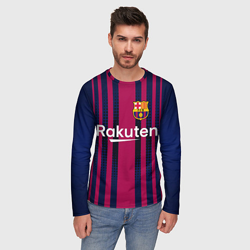 Мужской лонгслив FC Barcelona: Rakuten / 3D-принт – фото 3
