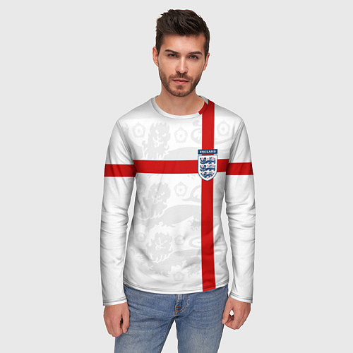 Мужской лонгслив Сборная Англии / 3D-принт – фото 3