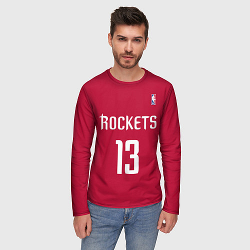 Мужской лонгслив Rockets: Houston 13 / 3D-принт – фото 3