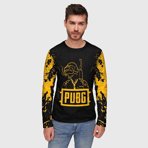 Мужской лонгслив PUBG: Black Soldier / 3D-принт – фото 3