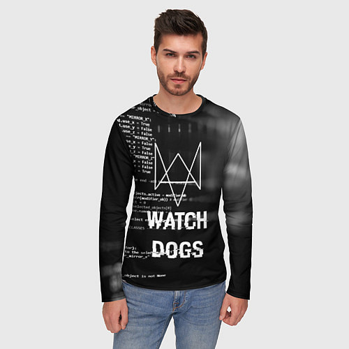 Мужской лонгслив Watch Dogs: Hacker / 3D-принт – фото 3
