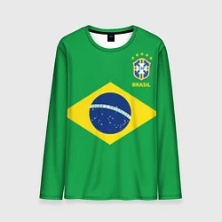 Лонгслив мужской Сборная Бразилии: зеленая, цвет: 3D-принт