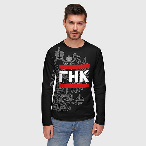 Мужской лонгслив ГНК: герб РФ / 3D-принт – фото 3