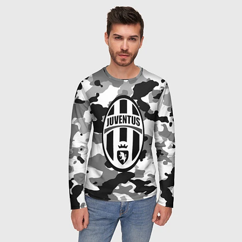 Мужской лонгслив FC Juventus: Camouflage / 3D-принт – фото 3