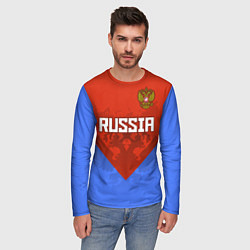 Лонгслив мужской Russia Red & Blue, цвет: 3D-принт — фото 2